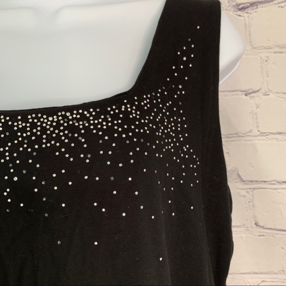 Black Tank Top With Rhinestone Large - Picture 4 of 6